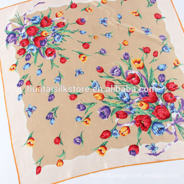 Lady Stole Tulips Flower Jacquard Fashion Scarf